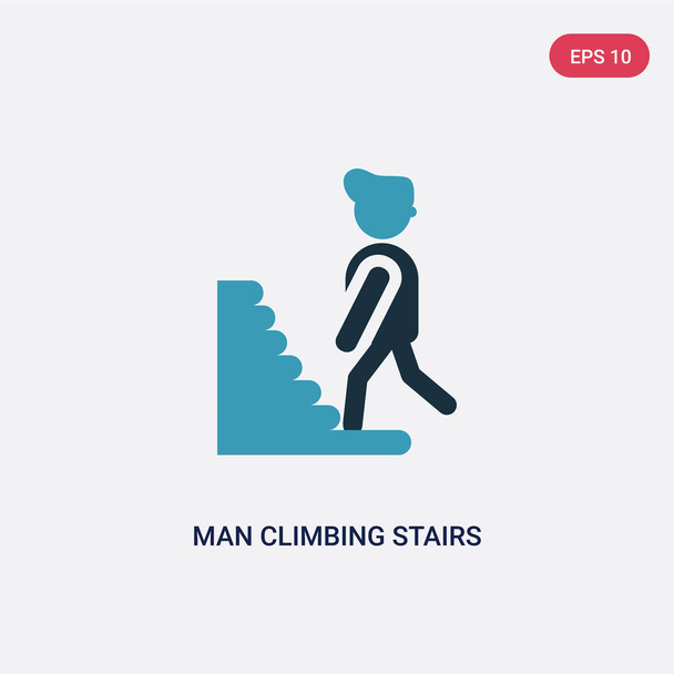 two color man climbing stairs vector icon from people concept. i - Vecteur, image