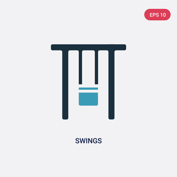 two color swings vector icon from kid and baby concept. isolated - Διάνυσμα, εικόνα