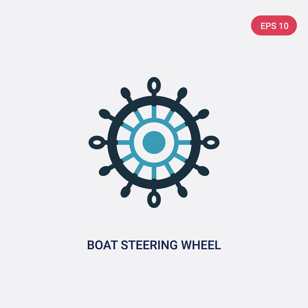 two color boat steering wheel vector icon from nautical concept. - Vector, Image
