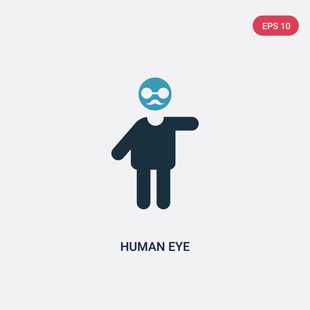 two color human eye vector icon from people concept. isolated bl - Vector, Image