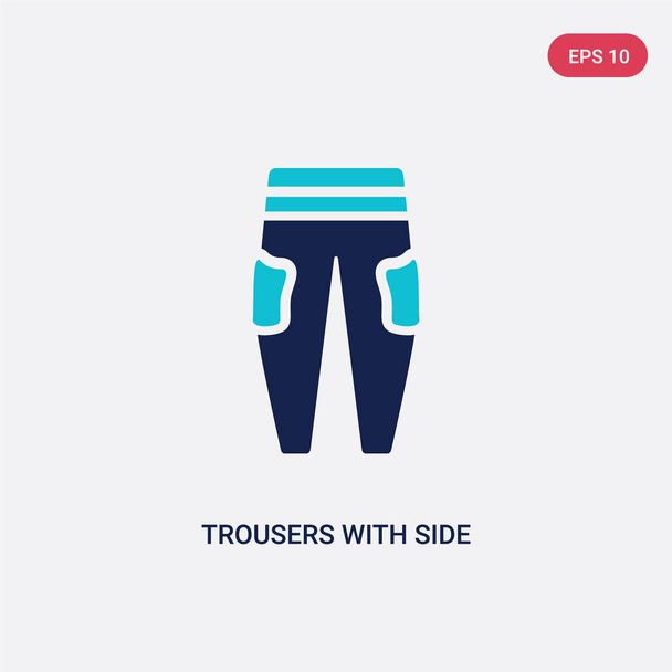 two color trousers with side pockets vector icon from fashion co - Vector, Image