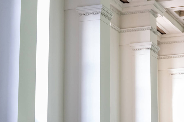 Background of interior wall with white columns in row - Photo, Image