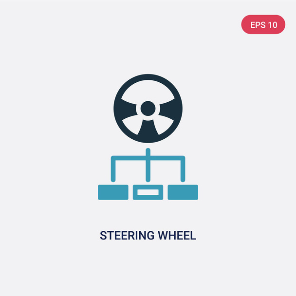 two color steering wheel vector icon from strategy concept. isol - Vektor, obrázek