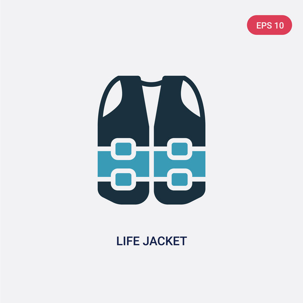 two color life jacket vector icon from nautical concept. isolate - Διάνυσμα, εικόνα