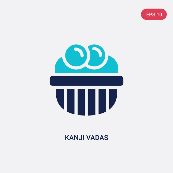 two color kanji vadas vector icon from india and holi concept. i - Vector, imagen