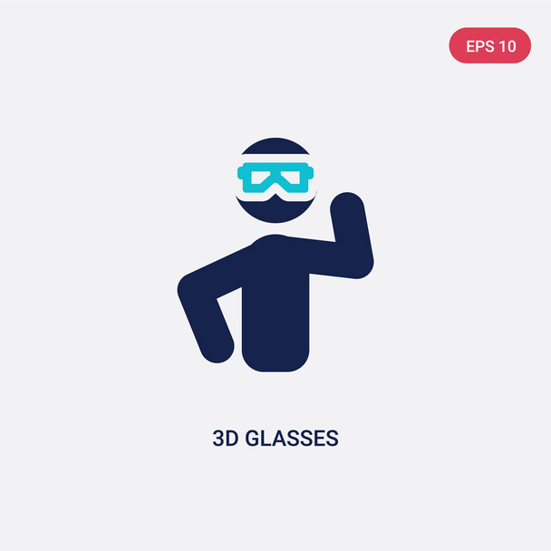 two color 3d glasses vector icon from outdoor activities concept - Vektor, kép