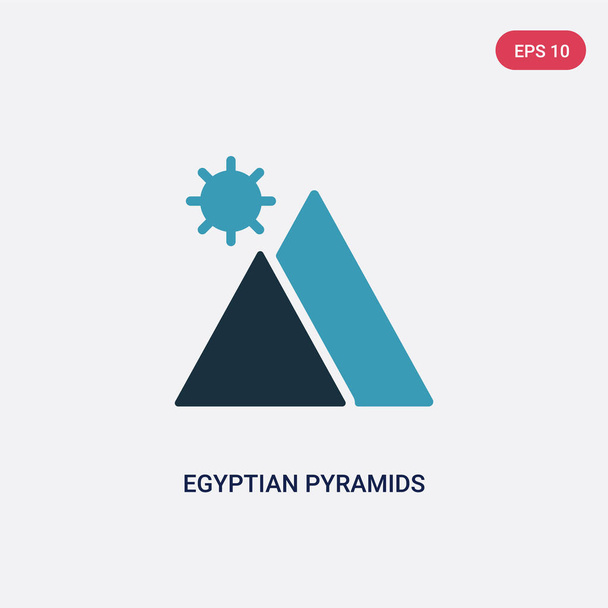two color egyptian pyramids vector icon from travel concept. iso - Vector, Image