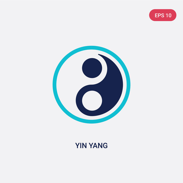 two color yin yang vector icon from accommodation concept. isola - Wektor, obraz