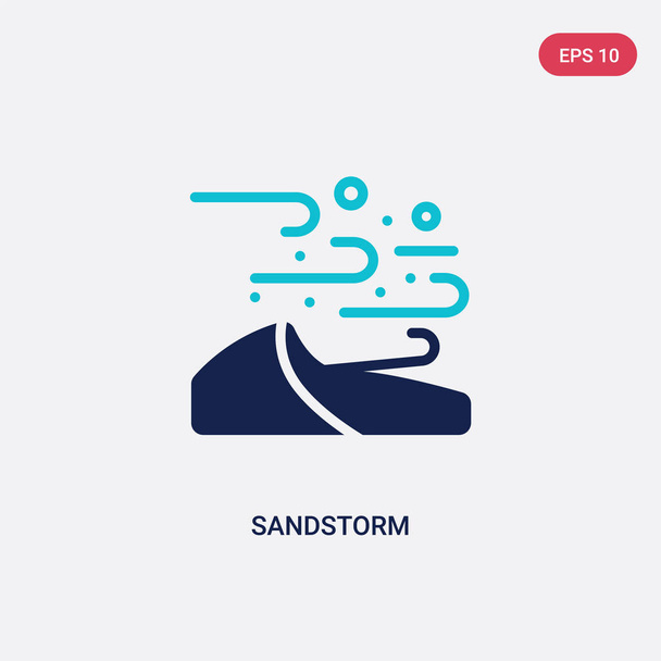 two color sandstorm vector icon from desert concept. isolated bl - Διάνυσμα, εικόνα