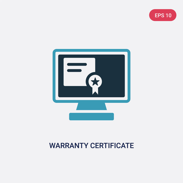 two color warranty certificate vector icon from technology conce - Vektor, Bild