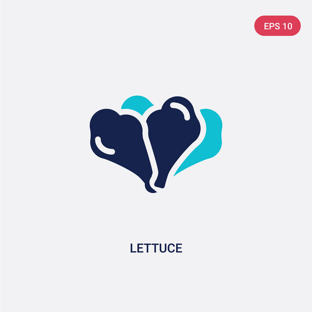 two color lettuce vector icon from fruits concept. isolated blue - Vector, Imagen