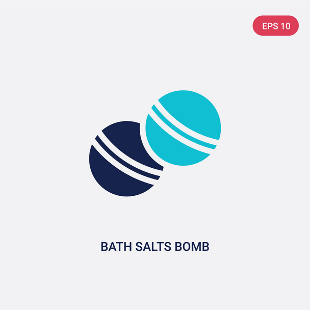 two color bath salts bomb vector icon from beauty concept. isola - Wektor, obraz