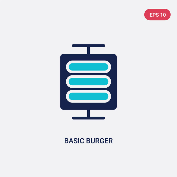 two color basic burger vector icon from business concept. isolat - Διάνυσμα, εικόνα