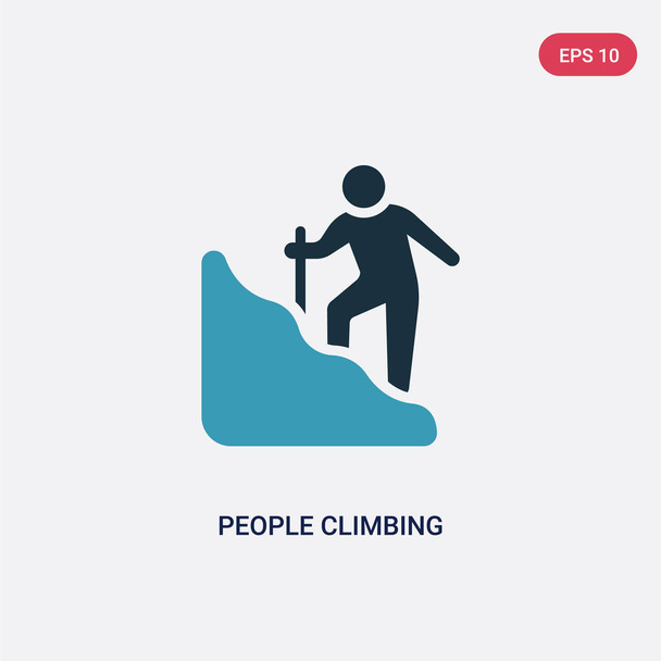two color people climbing vector icon from recreational games co - Vecteur, image