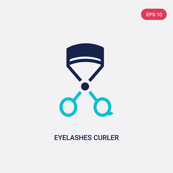 two color eyelashes curler vector icon from beauty concept. isol - Вектор, зображення