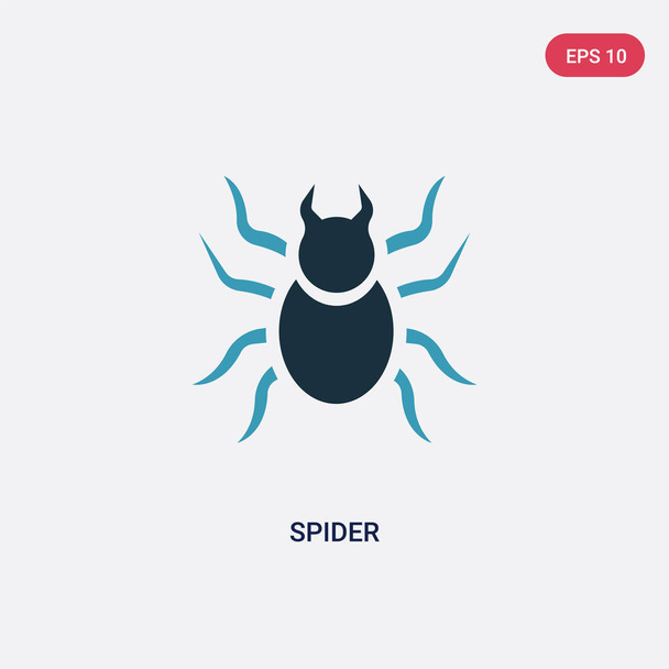 two color spider vector icon from animals concept. isolated blue - Vecteur, image