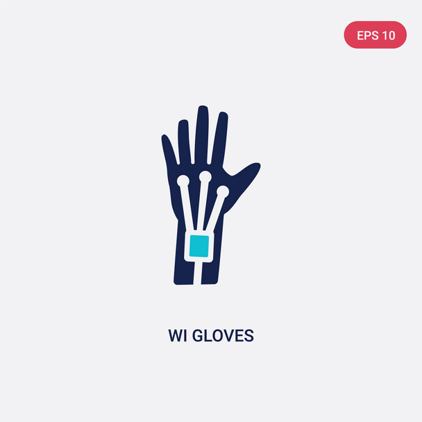 two color wi gloves vector icon from future technology concept.  - Вектор, зображення