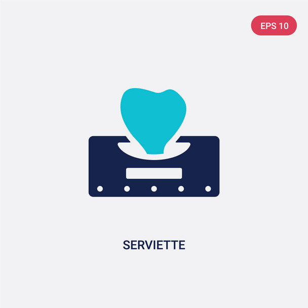 two color serviette vector icon from cleaning concept. isolated  - Vektor, kép