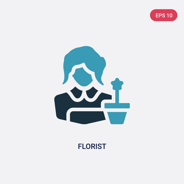 two color florist vector icon from professions & jobs concept. i - Vector, Image