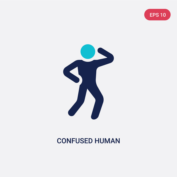 two color confused human vector icon from feelings concept. isol - Vecteur, image