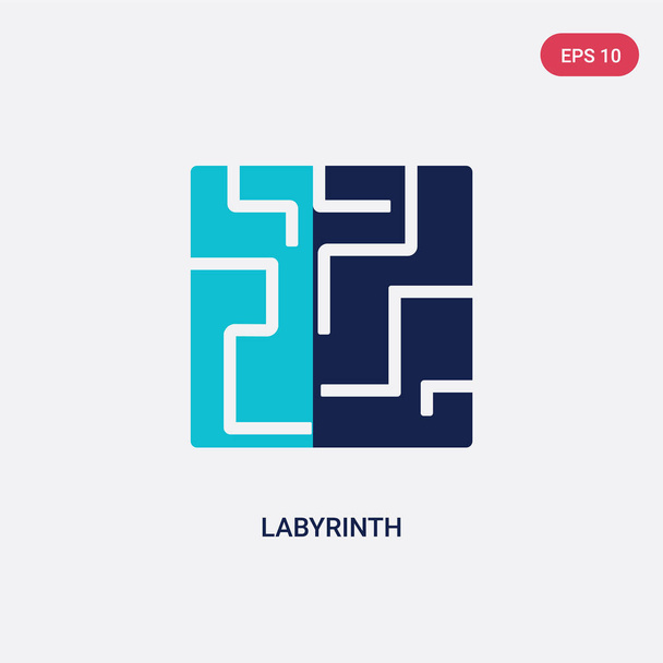 two color labyrinth vector icon from greece concept. isolated bl - Wektor, obraz