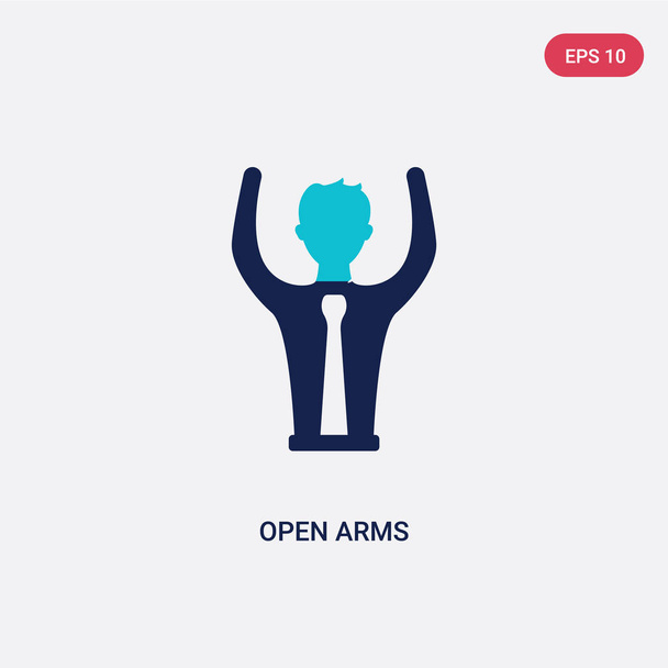two color open arms vector icon from education concept. isolated - Vetor, Imagem