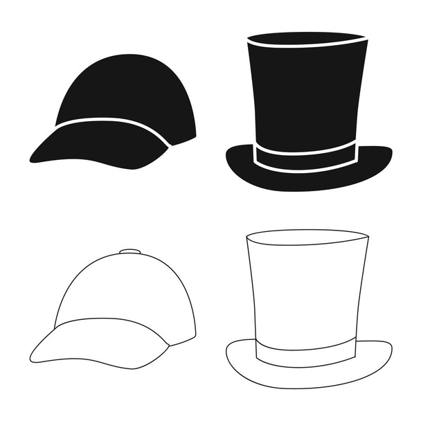 Vector design of clothing and cap icon. Collection of clothing and beret vector icon for stock. - Vektor, Bild