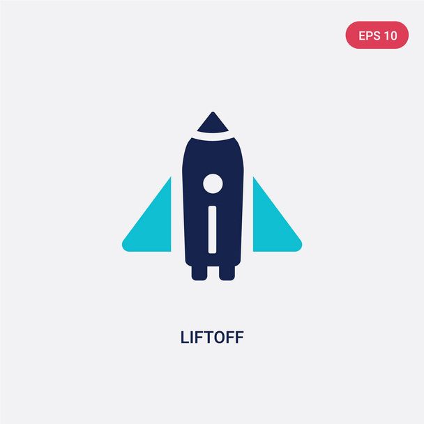two color liftoff vector icon from astronomy concept. isolated b - Vecteur, image