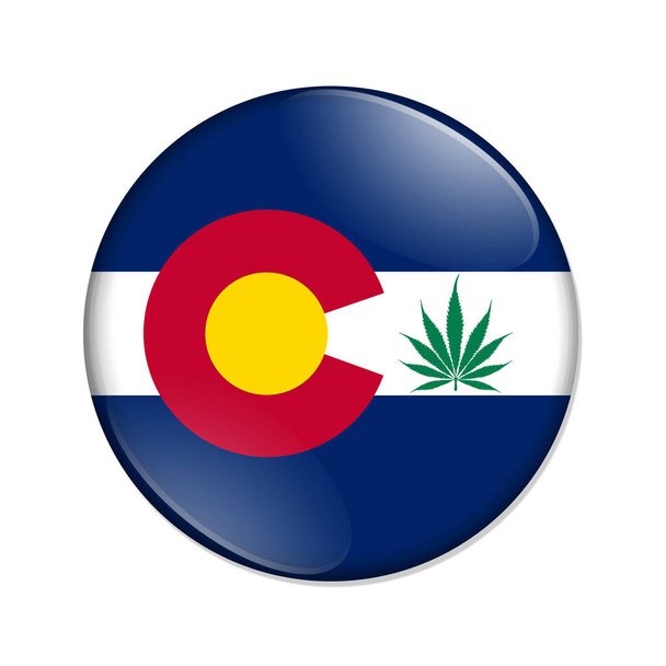 Botón de insignia de bandera del estado de Colorado
 - Foto, Imagen