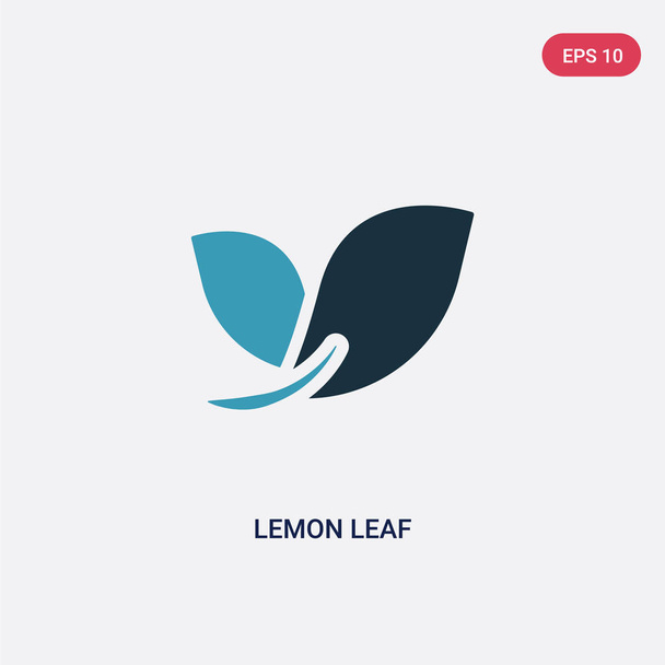 two color lemon leaf vector icon from nature concept. isolated b - Wektor, obraz