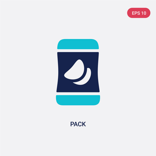 two color pack vector icon from food concept. isolated blue pack - Διάνυσμα, εικόνα