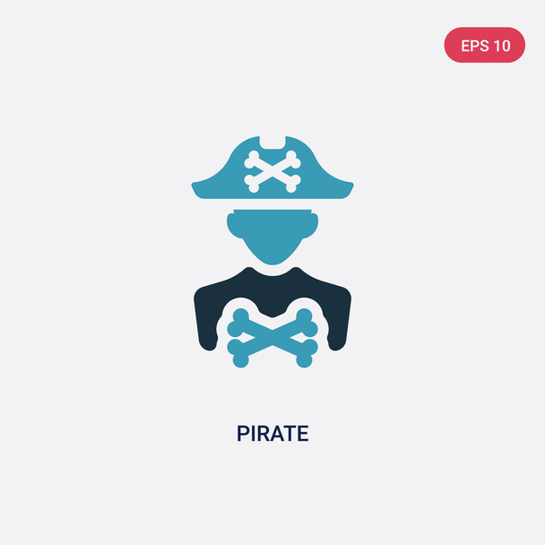 two color pirate vector icon from professions & jobs concept. is - Vecteur, image