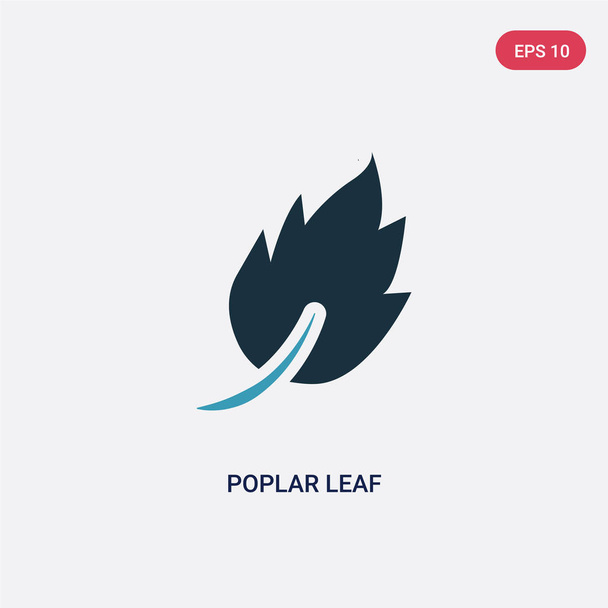 two color poplar leaf vector icon from nature concept. isolated  - Vektori, kuva