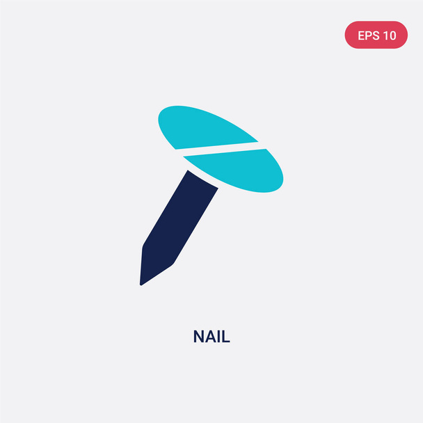 two color nail vector icon from construction tools concept. isol - Vecteur, image