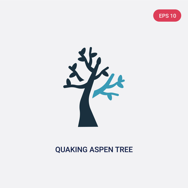 two color quaking aspen tree vector icon from nature concept. is - Vetor, Imagem