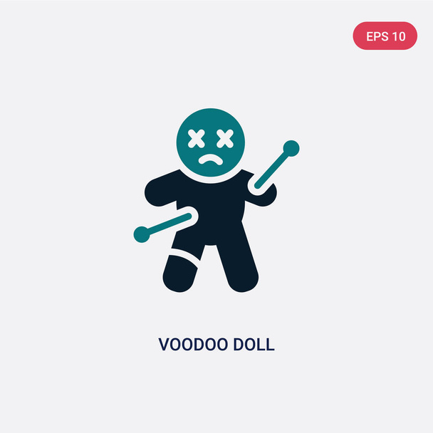 two color voodoo doll vector icon from magic concept. isolated b - Вектор,изображение