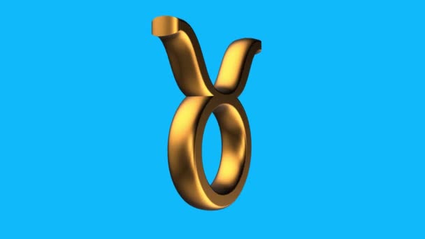 Golden Taurus állatöv jel spinning animáció zökkenőmentes hurok kék háttér új minőségű egyedi animált dinamikus mozgás 4k video Stock Footage - Felvétel, videó