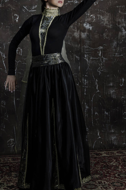 armenian woman in traditional black dress - Zdjęcie, obraz