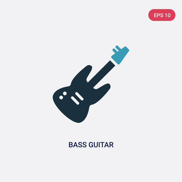 two color bass guitar vector icon from music concept. isolated b - Vektor, obrázek