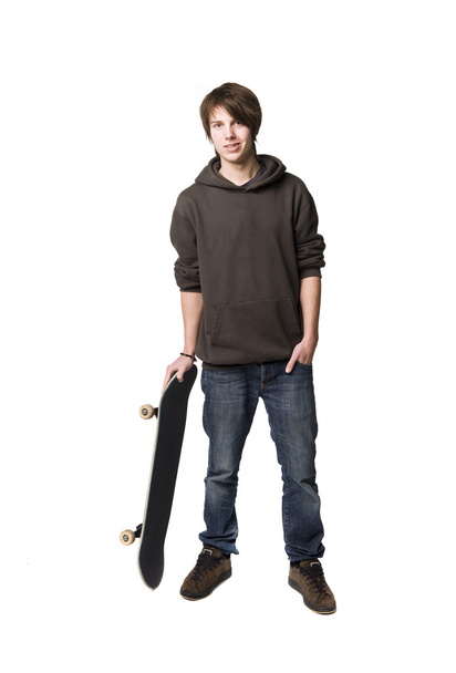 Boy with a skateboard - Zdjęcie, obraz