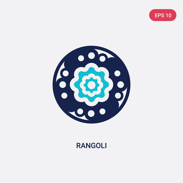 two color rangoli vector icon from india and holi concept. isola - Vector, imagen