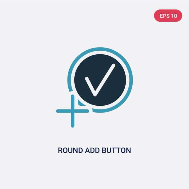 two color round add button vector icon from user interface conce - Vector, afbeelding