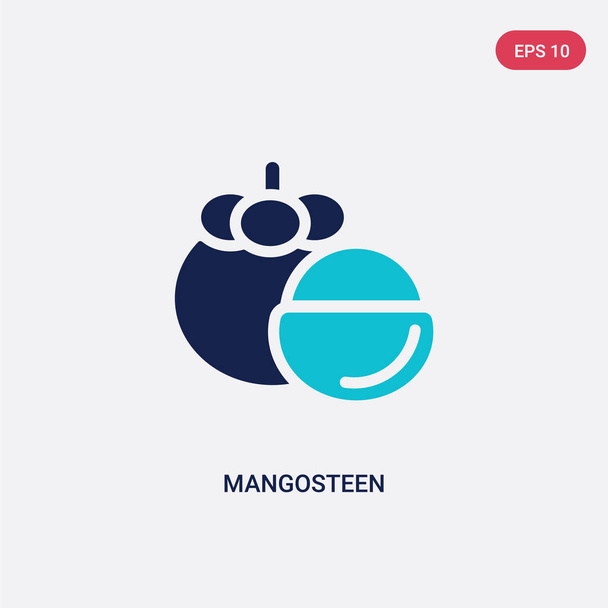 two color mangosteen vector icon from fruits concept. isolated b - Wektor, obraz