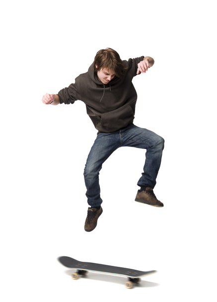 Çocuk bir kaykay ile atlama - Fotoğraf, Görsel