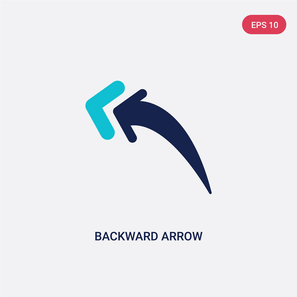 two color backward arrow vector icon from arrows concept. isolat - Διάνυσμα, εικόνα