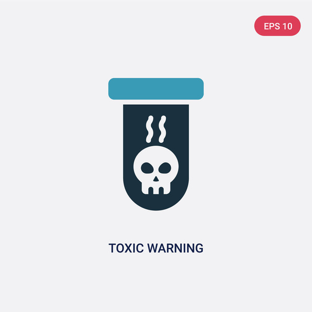 two color toxic warning vector icon from signs concept. isolated - Vecteur, image