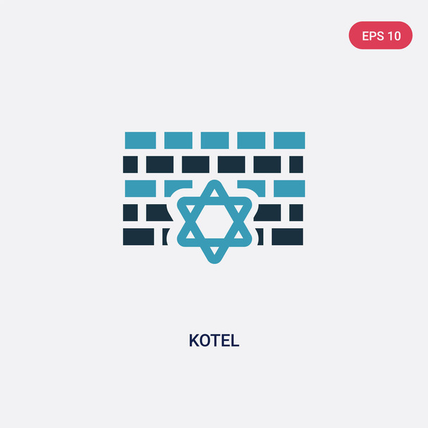 two color kotel vector icon from religion concept. isolated blue - Vector, imagen