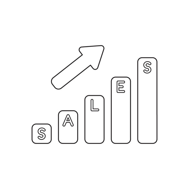 Vector icon concept of sales bar graph up. - Vector, Image