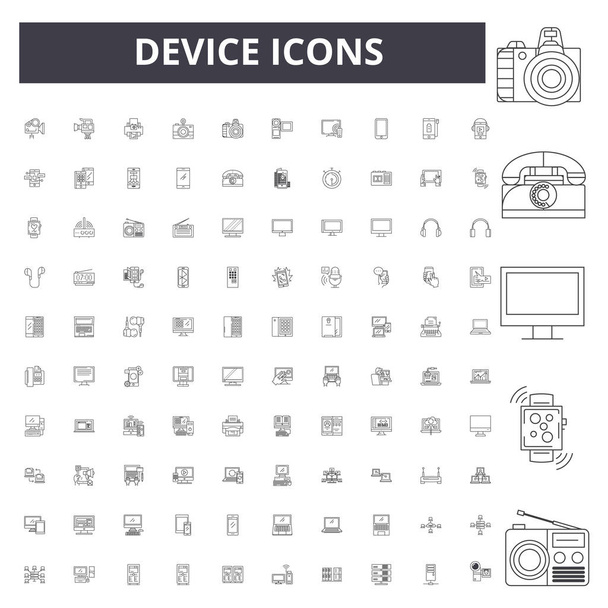 Device line icons, signs, vector set, outline illustration concept  - Vector, Image