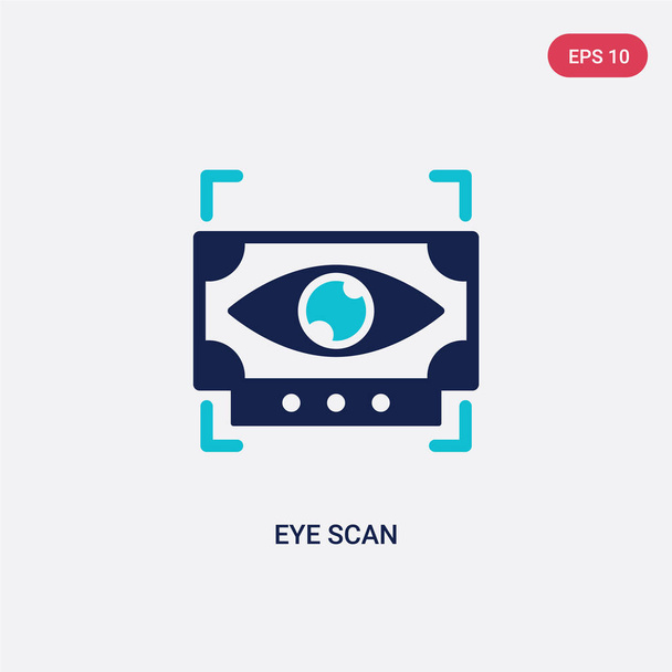 two color eye scan vector icon from future technology concept. i - Διάνυσμα, εικόνα